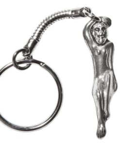 Alternative view of Joan The Wad Queen of the Lucky Cornish Piskies Pewter Keyring
