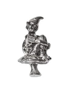 Alternative view of Pewter - Lucky Polperro Cornish Piskey on Mushroom Pin Badge