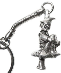 Alternative view of Lucky Polperro Cornish Piskey Mushroom Pewter Keyring