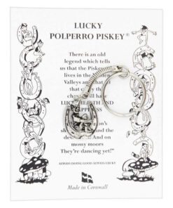 Lucky Polperro Cornish Piskey Horseshoe Pewter Keyring