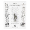 A pewter lucky Cornish pisky seated on a mushroom. The pisky wears a pointed hat and has a playful expression, capturing a whimsical and enchanting essence