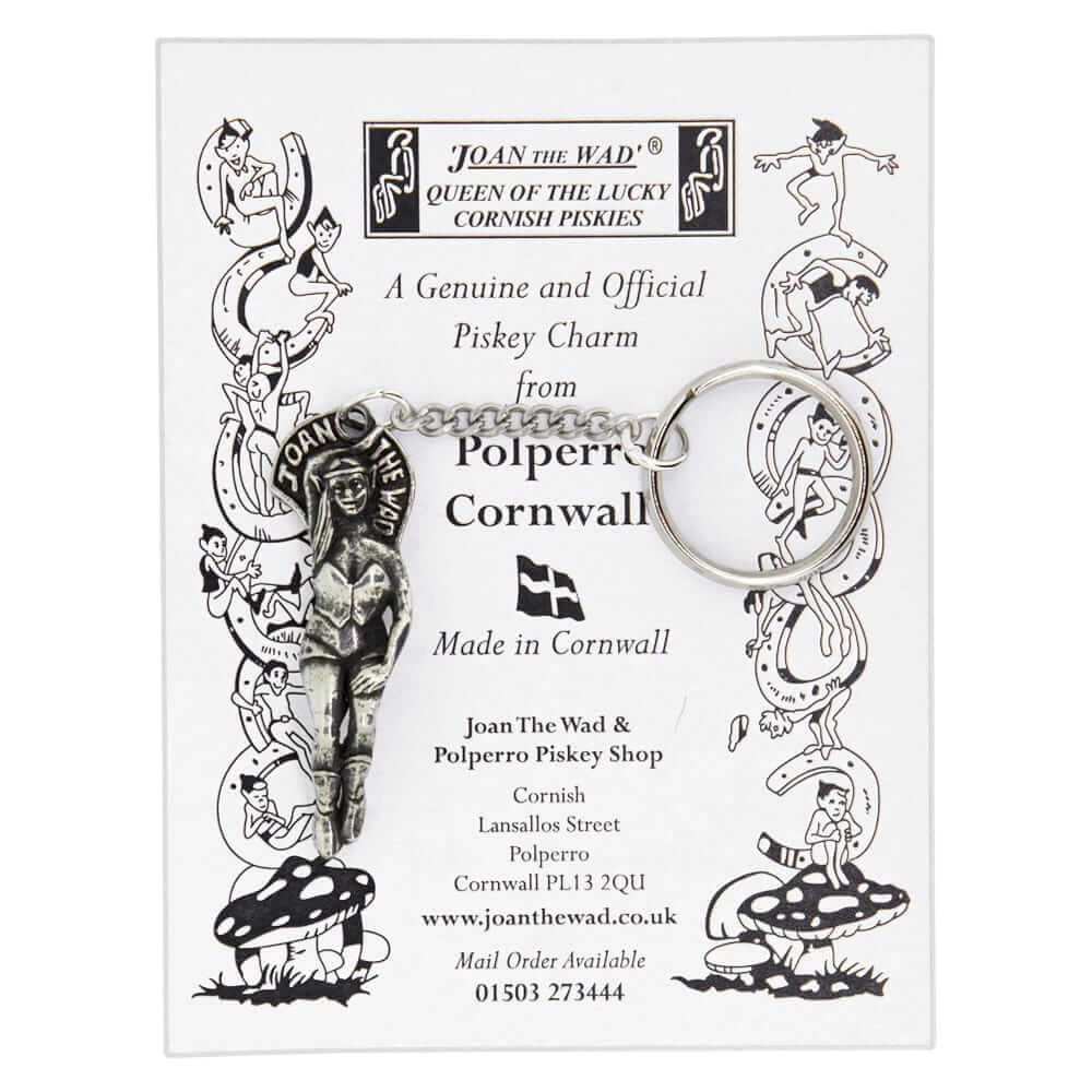 Joan The Wad Queen of the Lucky Cornish Piskies Pewter Keyring