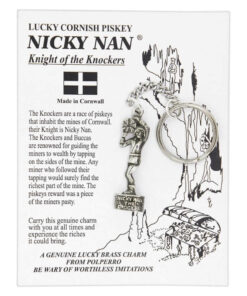 Lucky Cornish Piskey Pewter Keyring Nicky Nan Knight of the Knockers Charm