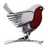 St Justin Jewellery - Robin on a branch brooch - large