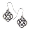 Square shaped celtic knot drop earrings.