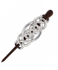 St Justin Jewellery - Celtic knot hairslide - American walnut pin