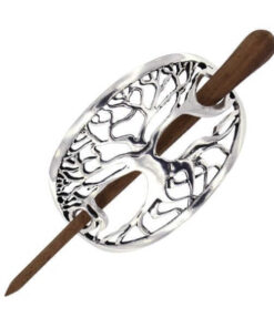St Justin Jewellery - Tree of life hairslide - American walnut pin