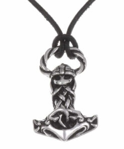 Thors hammer Viking pendant pewter – This pendant is a representation of Thor’s hammer and comes on an adjustable black leather thong.