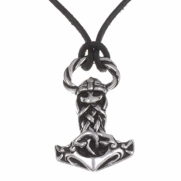 Thors hammer Viking pendant pewter – This pendant is a representation of Thor’s hammer and comes on an adjustable black leather thong.