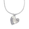 Heartbeat tiny beaten heart pendant – contemporary, beaten pewter heart pendant on 18″ tin-plated snake chain.