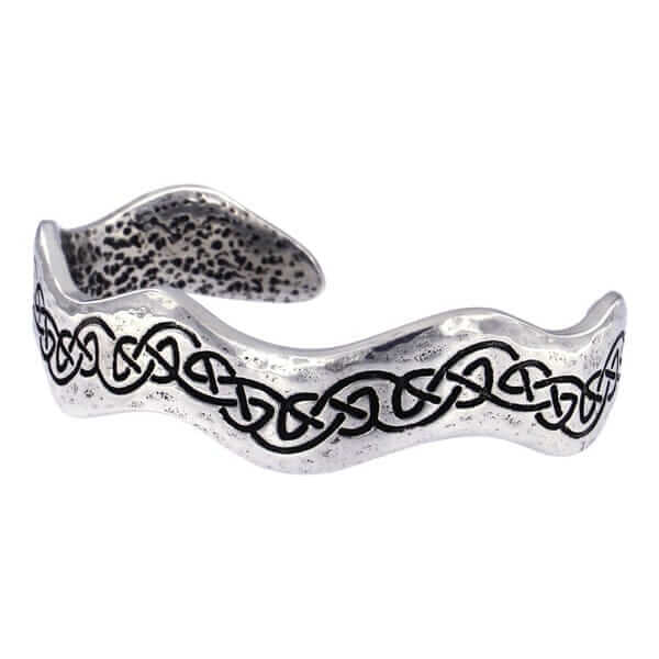 St Justin Jewellery - Celtic knot wavy open bangle