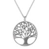 This necklace features a striking tree of life pendant crafted in polished 925 sterling silver.The intricate design depicts a vibrant, sprawling tree.
