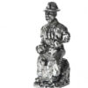 Cornish Tin Miner figure sitting Eating a Cornish Pasty