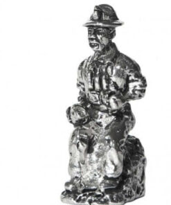 Cornish Tin Miner figure sitting Eating a Cornish Pasty