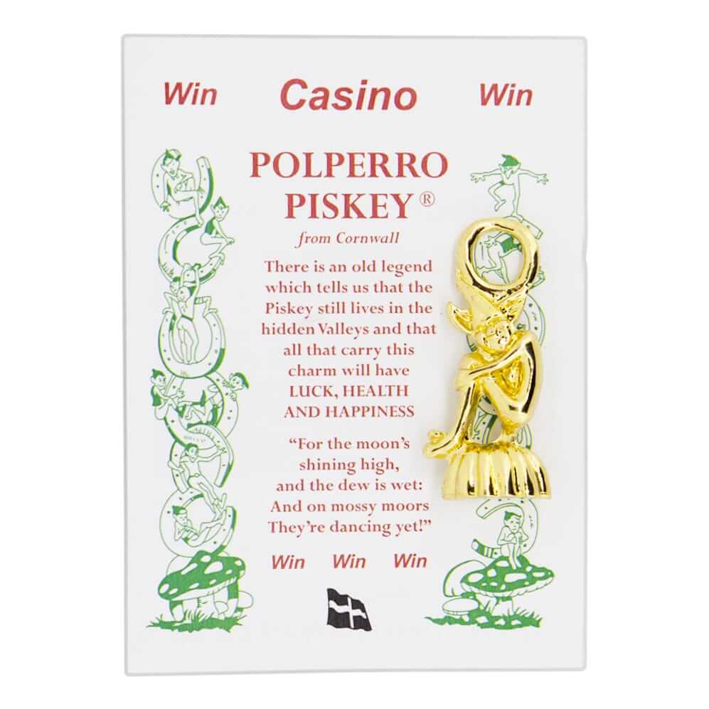 Lucky Cornish Casino Piskey Keyring Charm