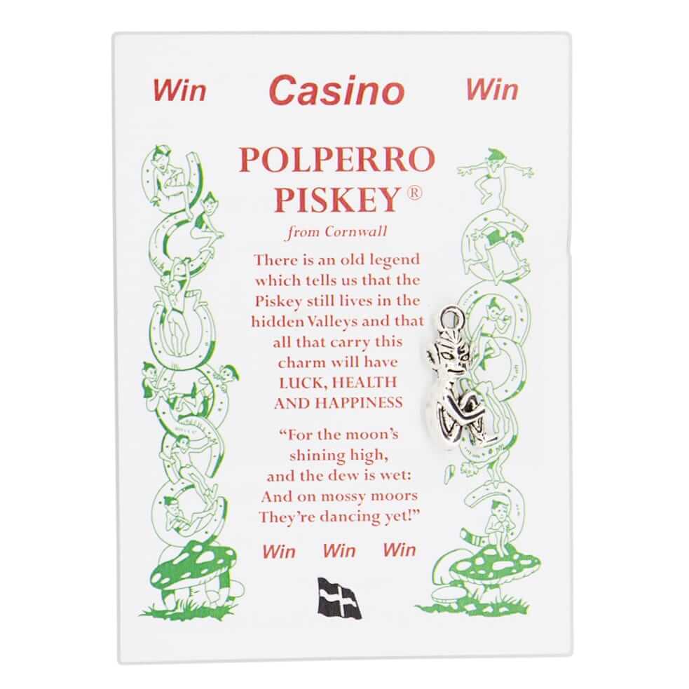 Silver coloured Lucky Cornish Casino Piskey Charm