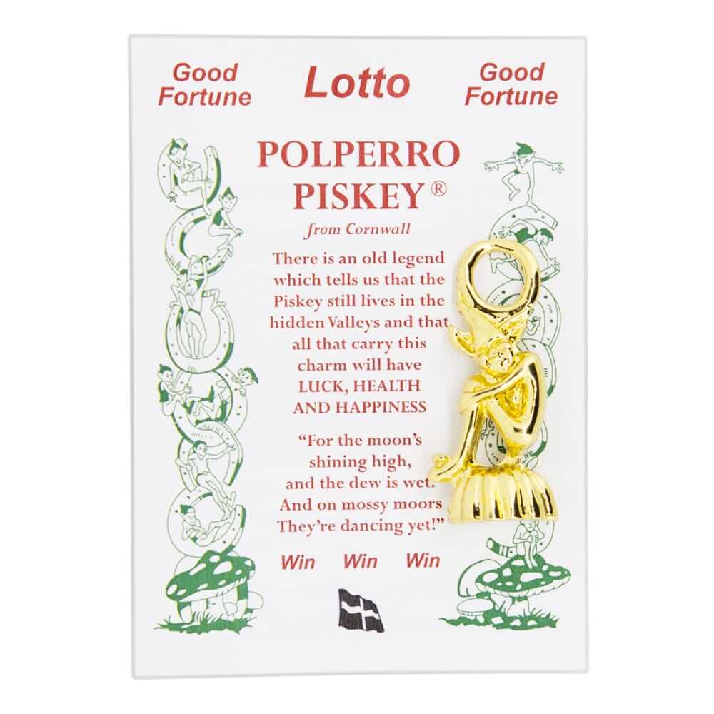 Lucky Cornish Lotto Piskey Keyring Charm direct from the pisky headquarters in Polperro Cornwall