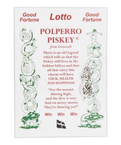 Silver coloured Lucky Cornish Piskey Lotto Charm direct from the pisky headquarters