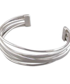Silver Five-Strand Crossover Torc Bangle