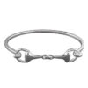 Silver Hinged Double Snaffle Bangle