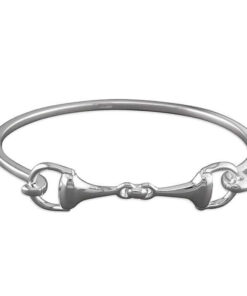 Silver Hinged Double Snaffle Bangle