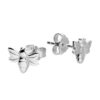 925 sterling silver bee stud earrings with polished finish