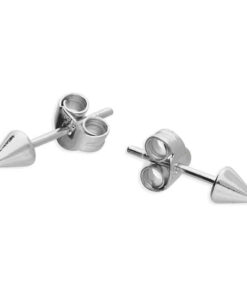 925 sterling silver cone stud earrings with polished finish