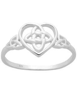 Cornish-925 Sterling Silver Celtic Knot Heart Ring