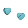 925 Sterling Silver Heart Push-Back Earrings. These charming earrings feature a classic heart design, beautifully enhanced with vibrant turquoise resin for a playful touch.
