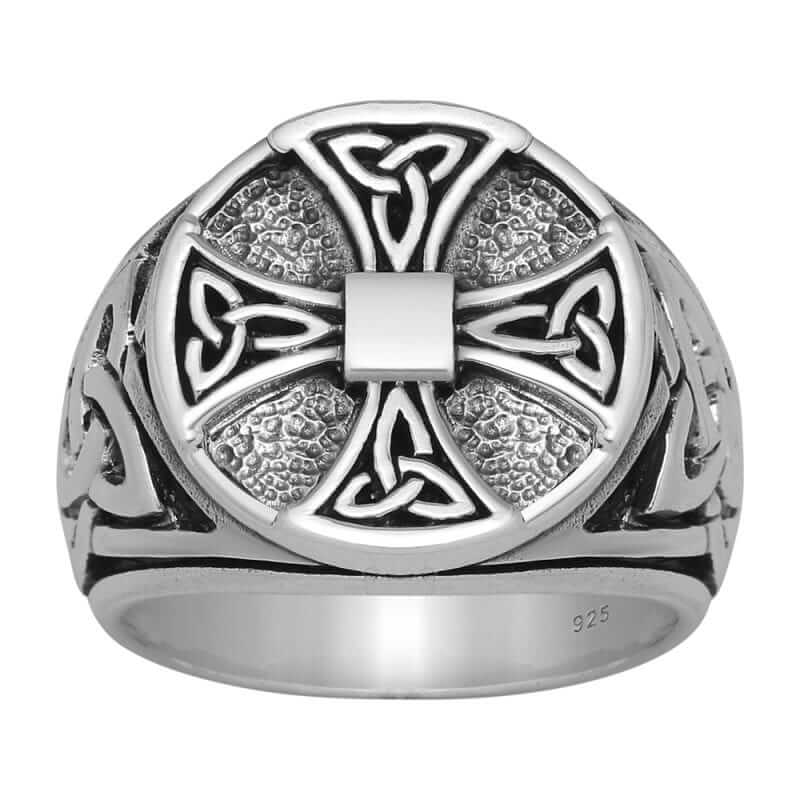 Cornish-925 Sterling Silver Celtic Knot Cross Ring - Joan The Wad