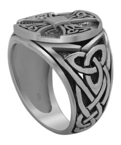 Alternative view of Cornish-925 Sterling Silver Celtic Knot Cross Ring