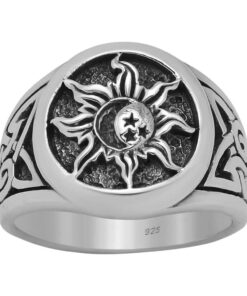 Cornish-925 Sterling Silver Celtic and Sun Ring