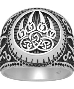 Cornish-925 Sterling Silver Celtic Knot Infinity Claw Ring