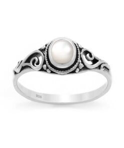 Cornish-925 Sterling Silver Mother Of Pearl Ring