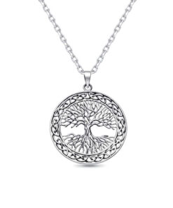 925 Sterling Silver Celtic Tree of Life Pendant. Meticulously crafted in high-quality sterling silver, this exquisite piece combines the ancient symbolism of the Tree of Life with classic Celtic design, creating a powerful emblem of strength, growth, and connection. The intricate detailing showcases beautiful artistry, making it a perfect statement piece for anyone who cherishes deep-rooted heritage and meaningful fashion.