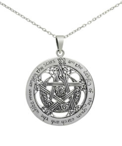 925 Sterling Silver Celtic & Star Pendant, a fusion of timeless design and celestial inspiration. Adorned with a beautiful message, "I am the beauty of the green earth and the white moon among the stars," this exquisite piece captures the essence of nature's brilliance. Crafted with detail in precious 925 sterling silver, this Celtic and star-inspired masterpiece radiates a sense of wonder and grace.