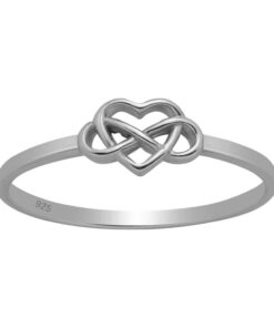 Cornish-925 Sterling Silver Celtic Knot Heart Infinity Ring
