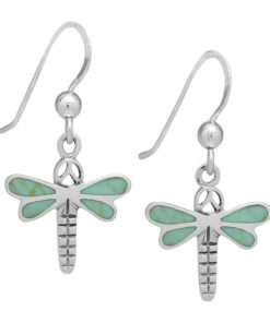 Dragonfly Hook Earrings, artfully crafted from 925 sterling silver and beautifully inlaid with premium turquoise resin. These earrings merge elegance with a touch of whimsy,