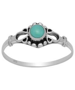 Cornish-925 Sterling Silver Turquoise Swirl Ring