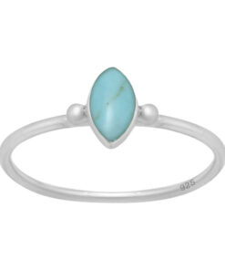 Cornish-925 Sterling Silver Turquoise Oval Ring