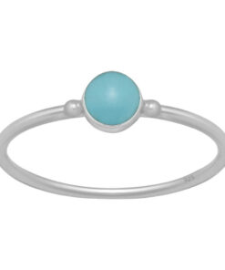 Cornish-925 Sterling Silver Turquoise Round Ring