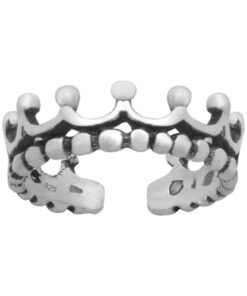 Sterling Silver Crown Toe Ring by Cornish