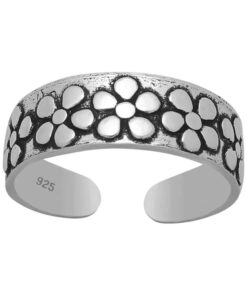 Sterling Silver Flower Toe Ring by Cornish
