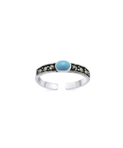 Sterling Silver Marcasite & Turquoise Toe Ring by Cornish