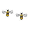 Bee Push-Back Earrings, crafted in genuine 925 sterling silver and lavishly plated with rhodium for extra shine and durability. Featuring a delightful bee design adorned with sparkling CZ simulated diamonds and vibrant black & yellow colored enamel.