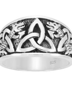 Cornish-925 Sterling Silver Celtic Knot and Snake Ring