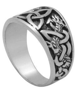 Alternative view of Cornish-925 Sterling Silver Celtic Knot and Snake Ring