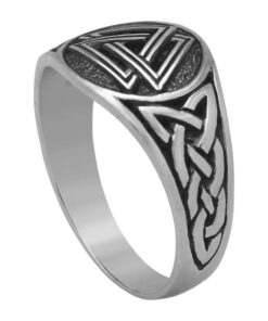 Alternative view of Cornish-925 Sterling Silver Celtic Knot and Valknut Ring