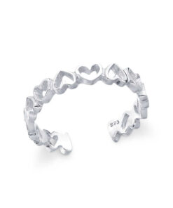 Sterling Silver Hearts Toe Ring by Cornish