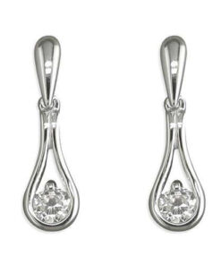 925 sterling silver teardrop earrings with sparkling cubic zirconia